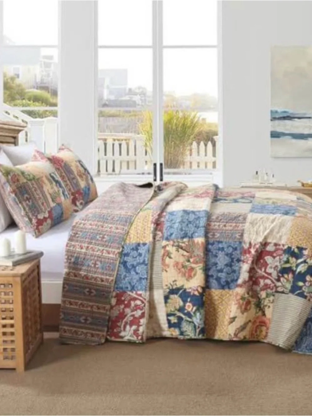 Patchwork Floral Quilt Comforter Set - Multi